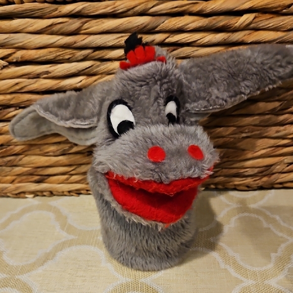 70s Sheram Hand Puppet Animal Set: Pig Croc Duck Bear Zebra Elephant Giraffe - Picture 4 of 11